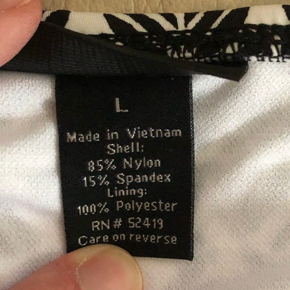 NWT Women’s Large Apt 9 Adjustable Black & White Hipster Bikini Swim Bottom - Picture 4 of 6